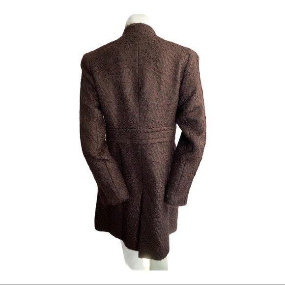 Zara Woman Brown/Black Mohair/Alpaca Blend Coat L - Picture 3 of 3